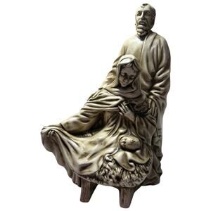 Vintage Ceramic Holy Family Nativity Statue 10x7x6 Joseph Mary